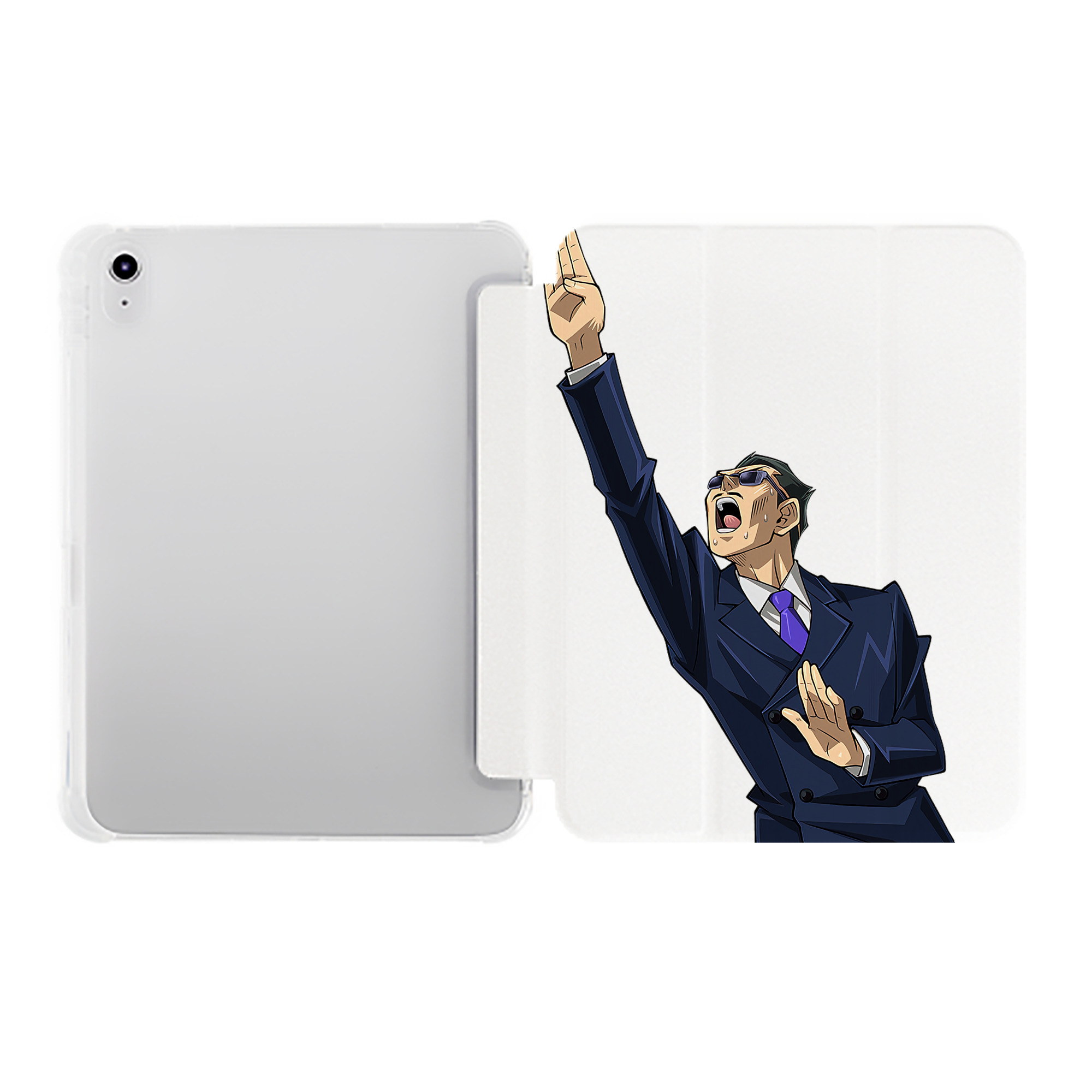 （画像用） 遊☆戯☆王 Yu-Gi-Oh! IPad ケース ペン収納付き 三つ折りスタンド PUレザー×シリコン 対応機種9.5/10.5/10.9インチ